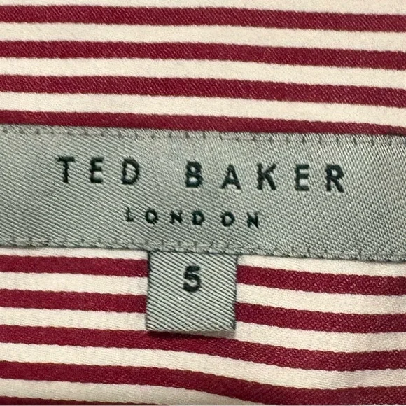 Ted Baker Men's Red and White Striped Dress Shirt Size Small - Picture 4 of 6